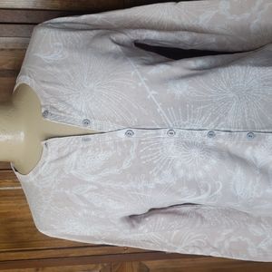 PrAna Floral Print Cardigan Sweater Sz L